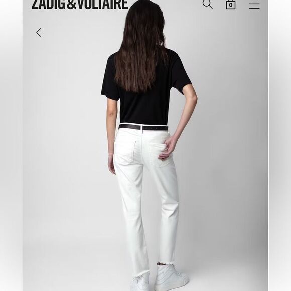 ZADIG & VOLTAIRE Ava White Denim Jeans New - Picture 2 of 11